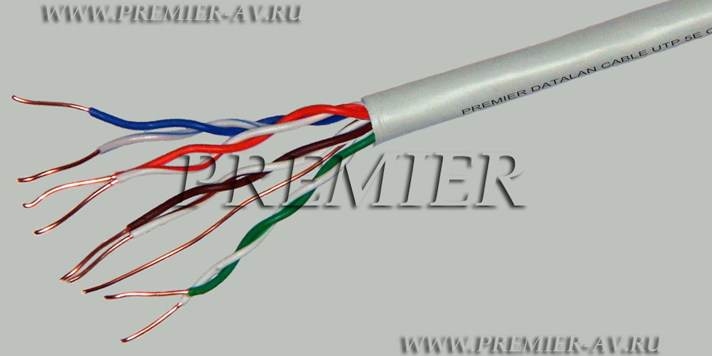 23-110 305 Кабель UTP-4 5E (1/0.511 CCA) неэкран. витая пара 4 пары 5E (одножильный 24AWG омедненный) 305м