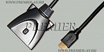 5-870 0.3 Сумматор 2 x HDMI "гн" - HDMI "шт" пластик "позолоченный" с кабелем OD7.0мм 0.3м