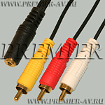 2-222G ������� 3 x RCA "��" - 3.5�� "��" 4 �������� ������� "������������" � ������� 0,3�