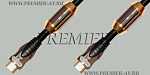 5-814 1.0 Шнур HDMI "шт" - HDMI "шт" металл "позолоченный" OD8.0мм с ферритами в нейлоне 1.0м