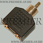 2-227 Переход RCA "шт" - 2 x 3.5мм "гн" стерео пластик