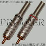 1-218G Разъем RCA "шт" металл "позолоченный" на кабель, красный и черный